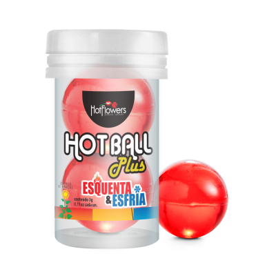 Лубрикант HOT BALL PLUS на масляной основе в виде двух шариков с охлождающе-разогревающим эффект